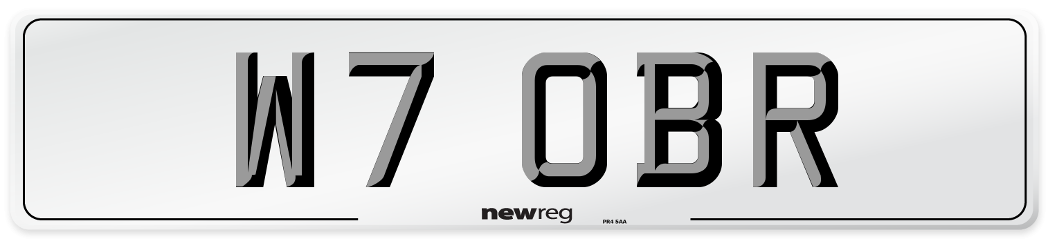 W7 OBR Number Plate from New Reg